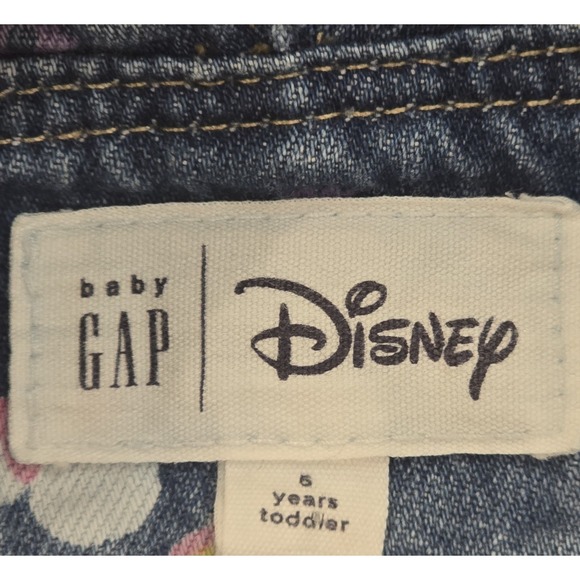 Girls GAP Disney Minnie Mouse Denim Jean Shorts Rainbow Overalls Shortalls 5 - Picture 3 of 8